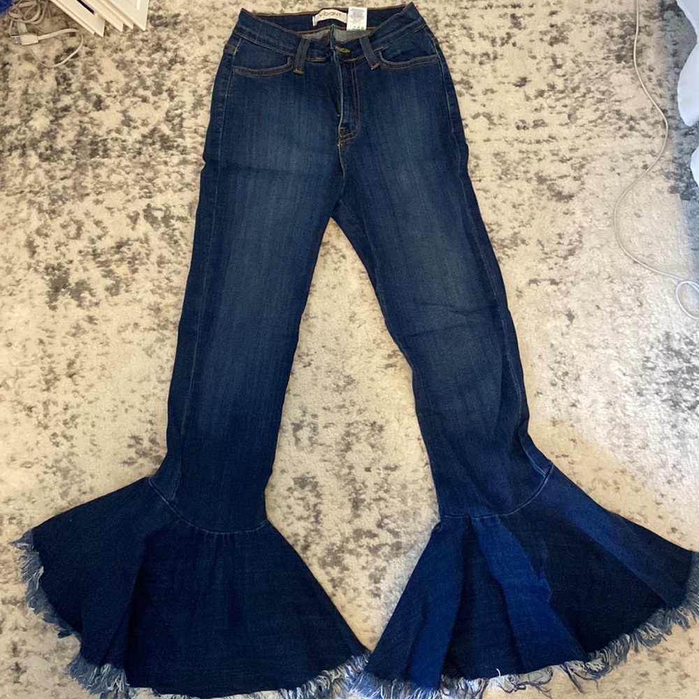Denim crop flare jeans